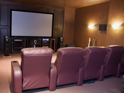 Home Theater Room With Amplifiers